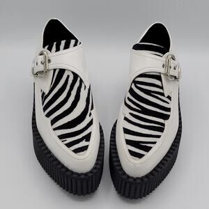 Stella McCartney White and Black Zebra Creepers